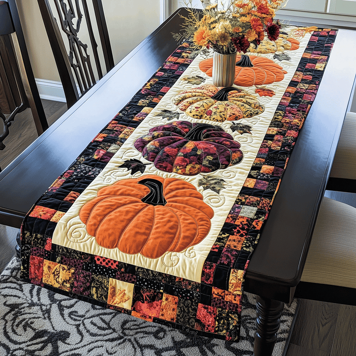 Quilted Table Runner – Pumpkin Design NCU0VT37