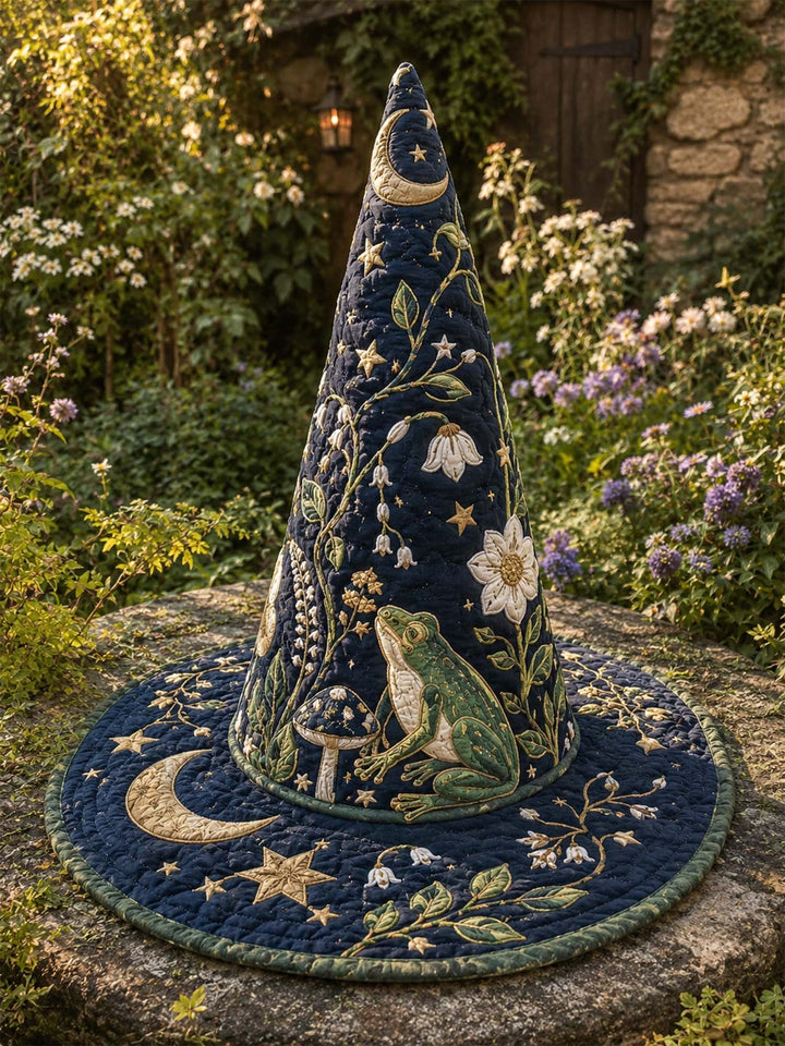 Handmade Quilted Witch Hat – Enchanted Moon Garden