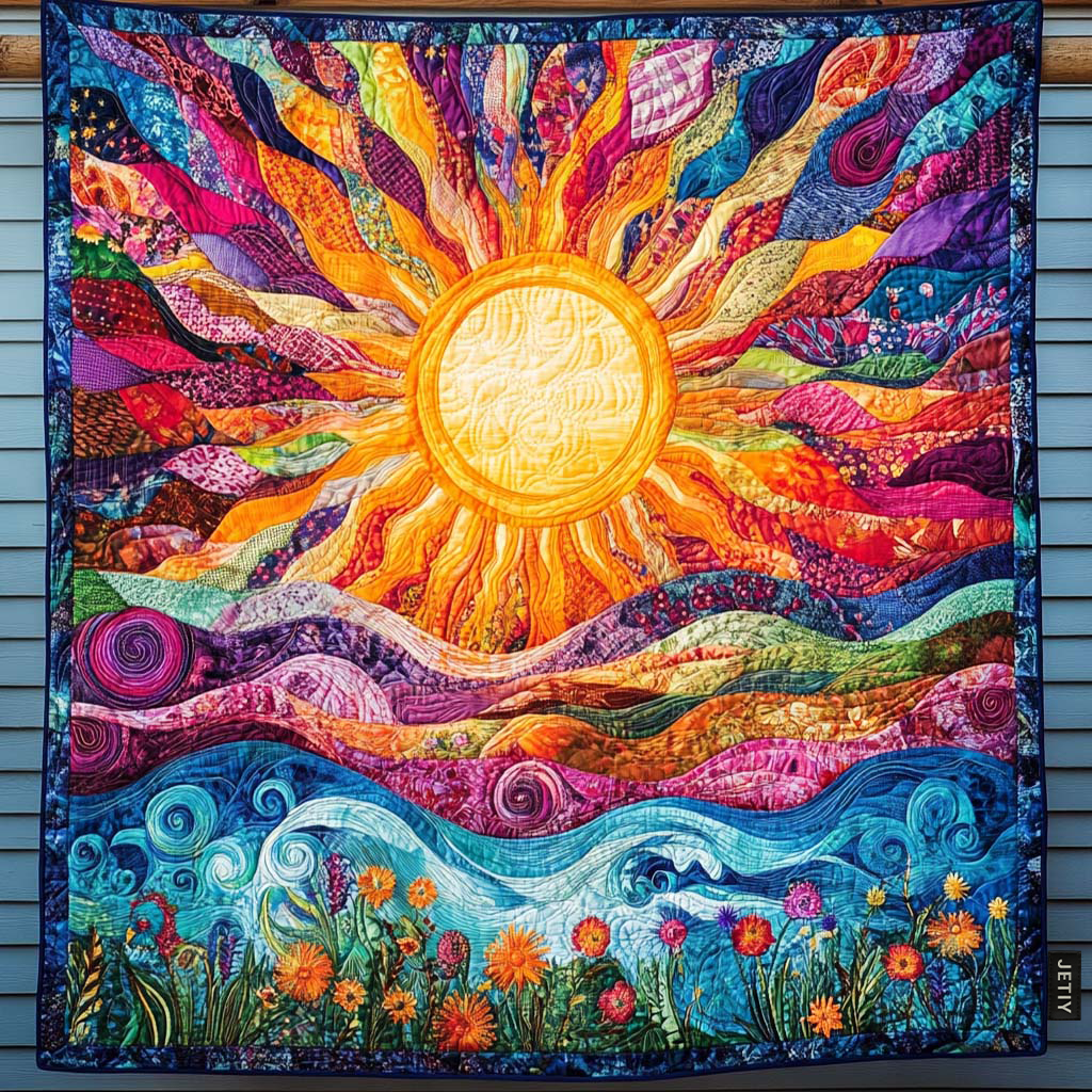 Quilted Blanket Golden Horizon – Louise London quilted blanket