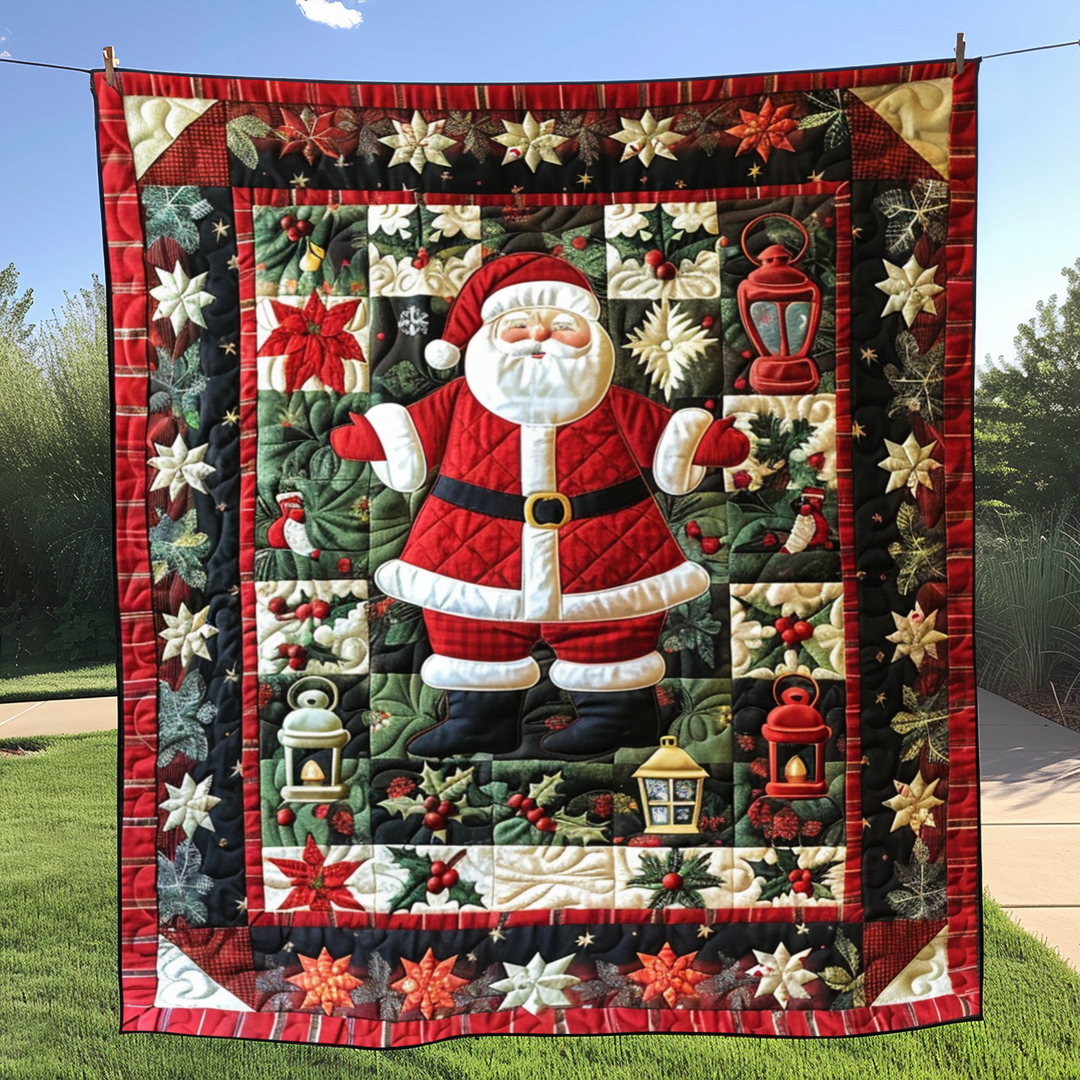 Quilted Santa Claus Blanket – Louise London quilted blanket