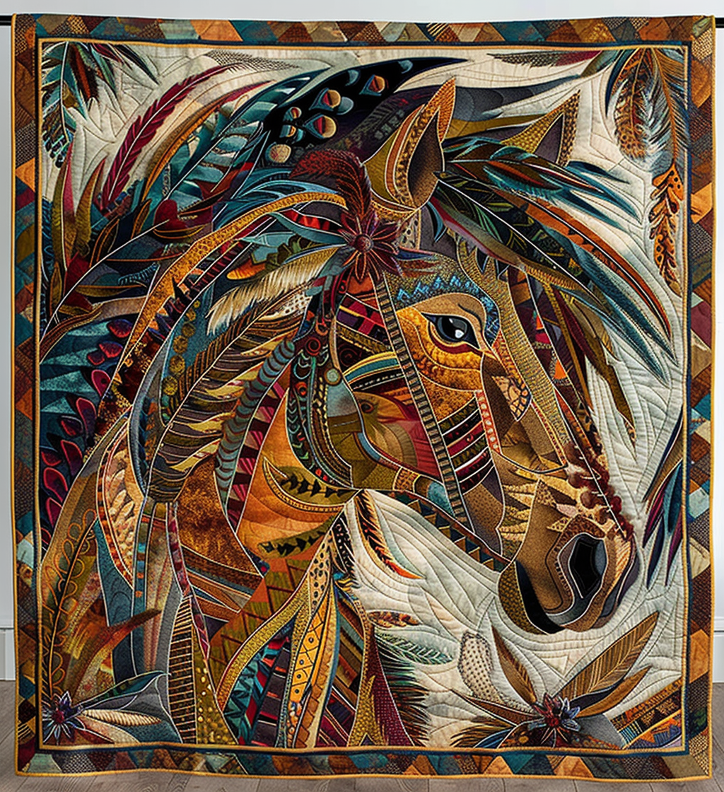 Quilted Blanket Horse – Louise London quilted blanket