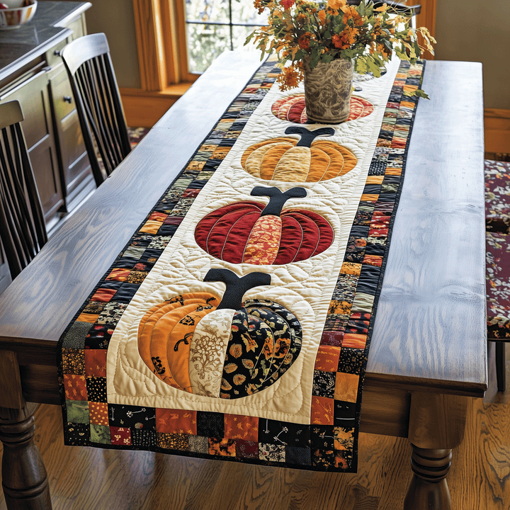 Quilted Table Runner – Pumpkin Design NCU0VT37