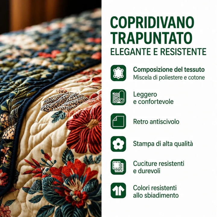 Quilted sofa cover with coastal pattern NCU0PT9703