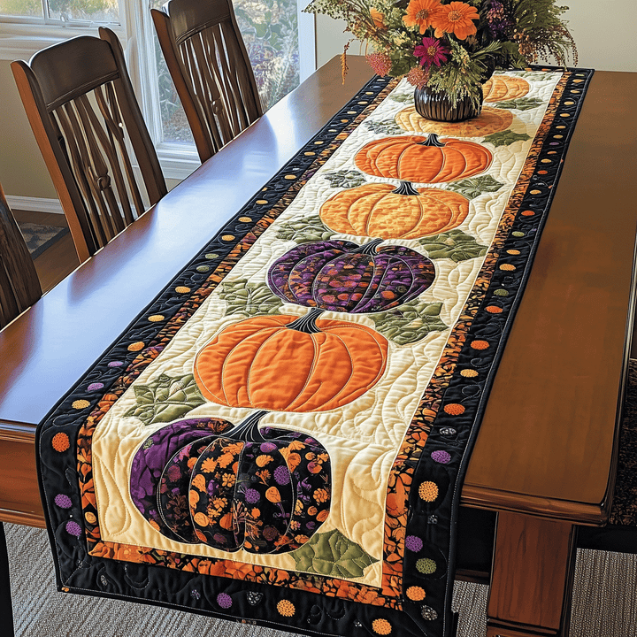 Quilted Table Runner – Pumpkin Design NCU0VT37