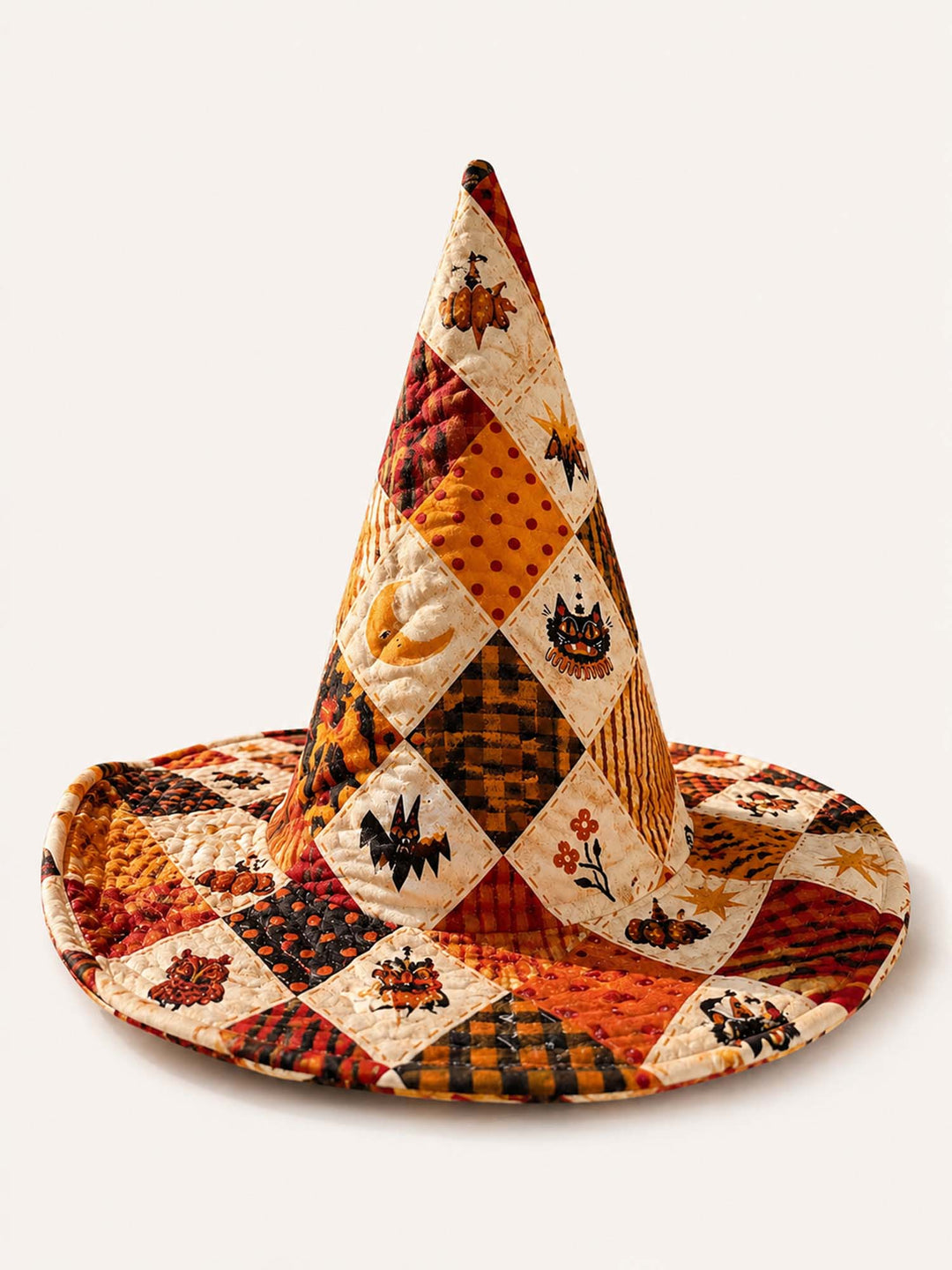 Handmade Quilted Witch Hat – Vintage Halloween Patchwork