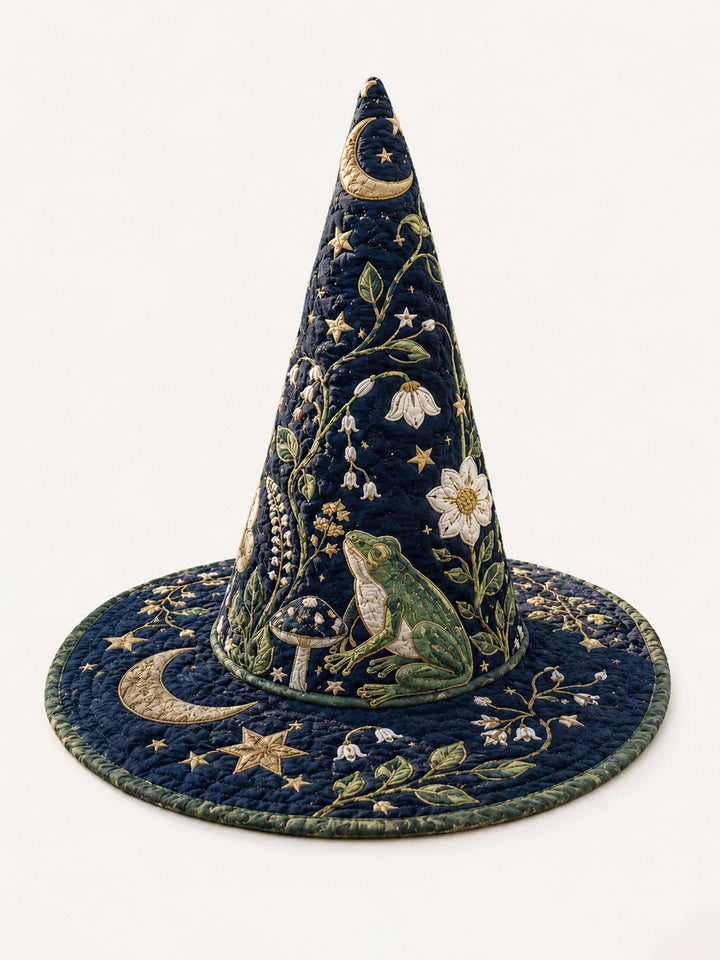 Handmade Quilted Witch Hat – Enchanted Moon Garden