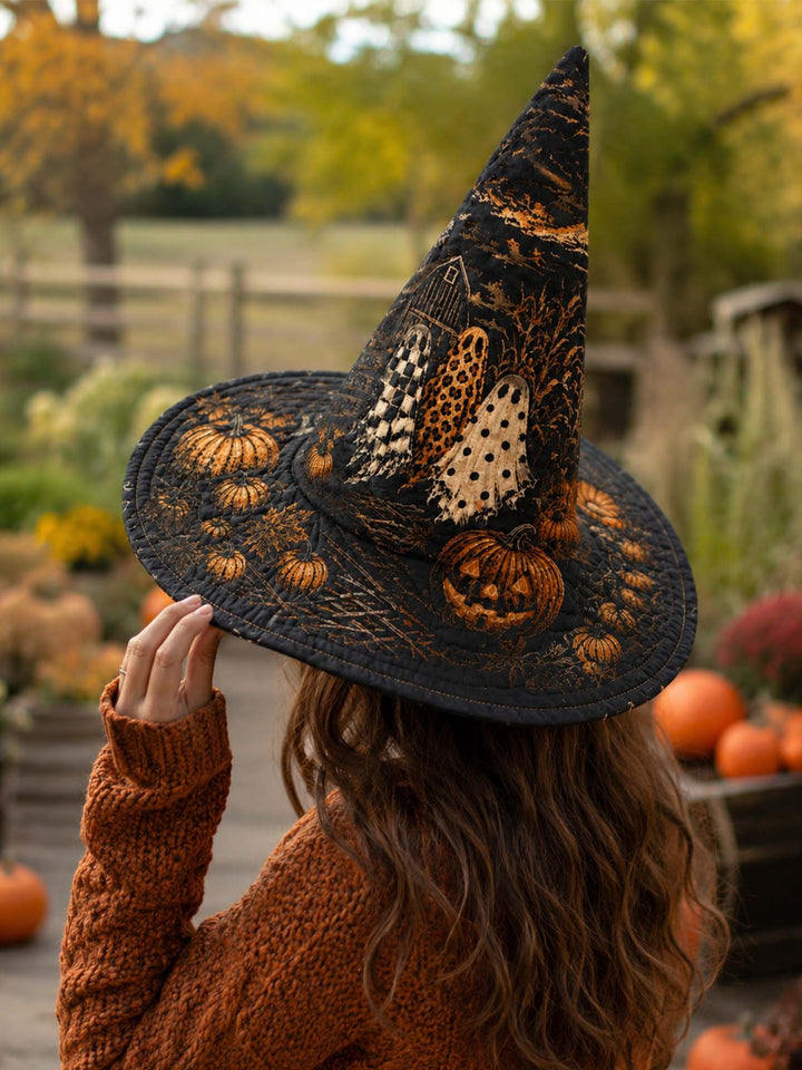 Handmade Quilted Witch Hat – Haunted Pumpkins for Halloween