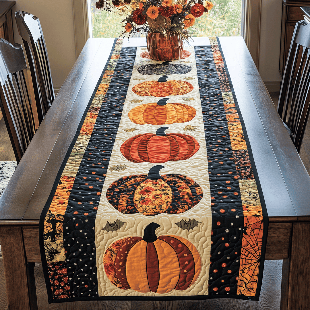 Quilted Table Runner – Pumpkin Design NCU0VT37