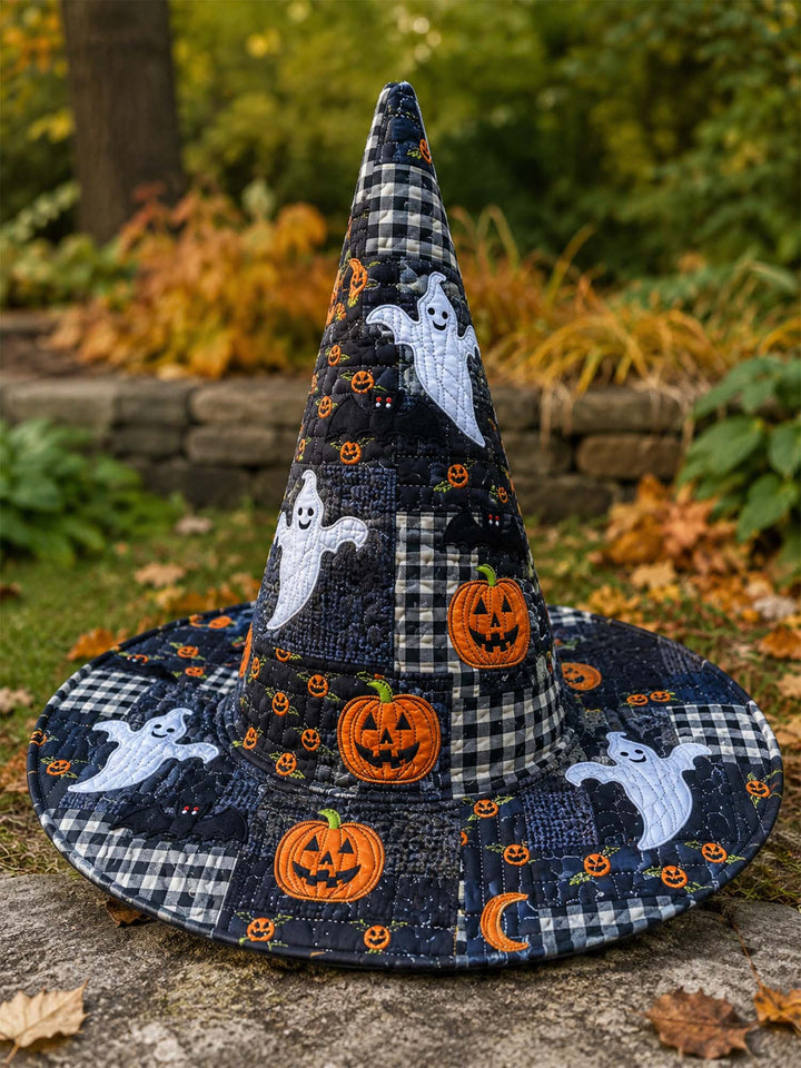 Handmade Quilted Witch Hat – Halloween Ghosts