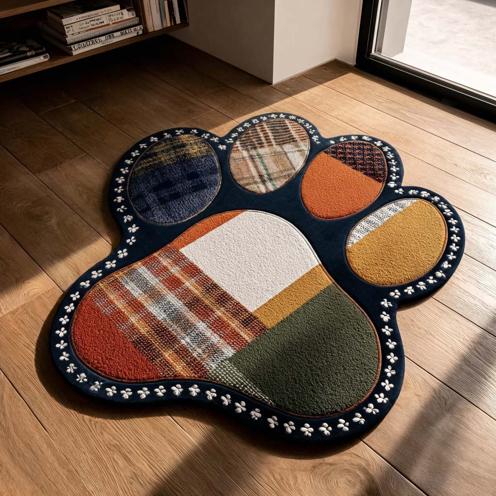 Custom Area Rug in Abstract Paw Shape NCU0HH1956