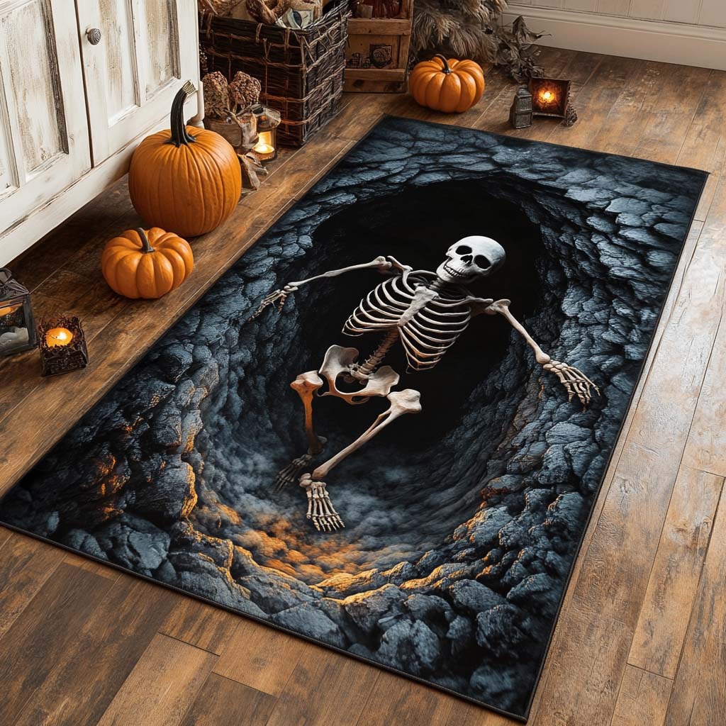 Deep Abyss Skeleton Area Rug by Louise London