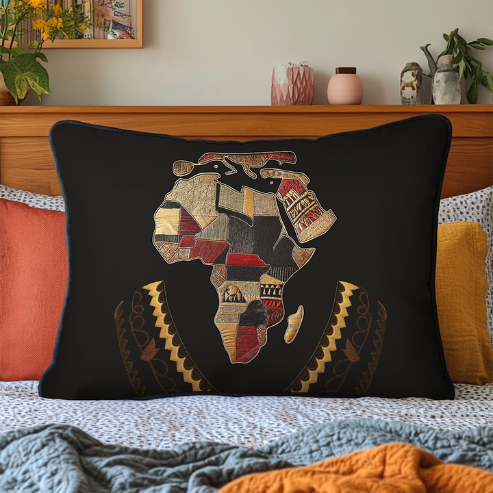 Quilted pillow cover with African essence NCU0DK8340