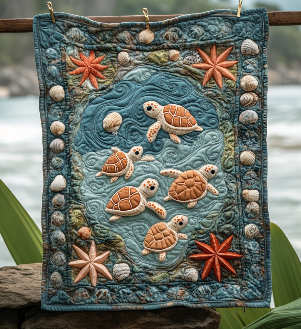 Fantastic Artistic Tapestry of Turtles by Louise London