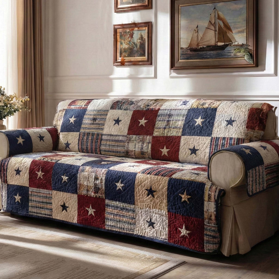 Quilted American Style Sofa Cover