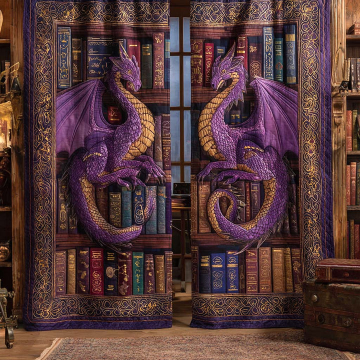 Quilted Curtains Royal Dragon of Amethyst – Louise London product image 1