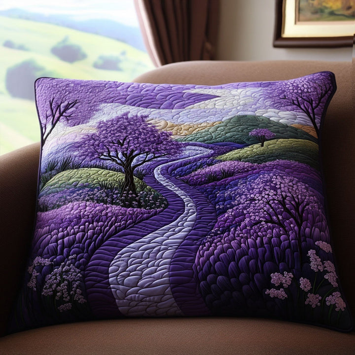 Quilted cushion cover with amethyst crest NCU0PT8211