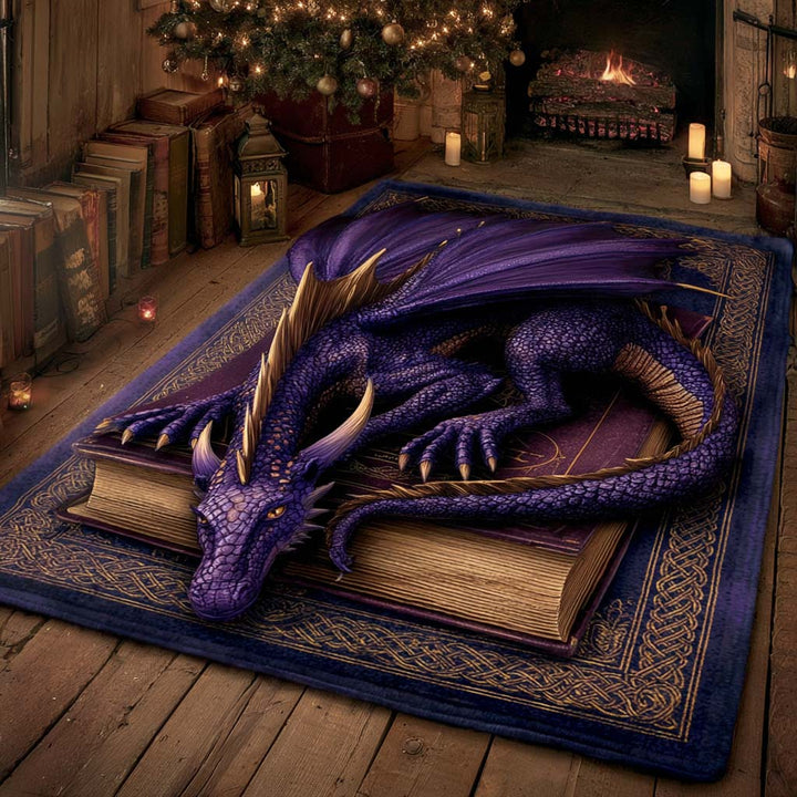 Magical Dragon Area Rug in Amethyst by Louise London