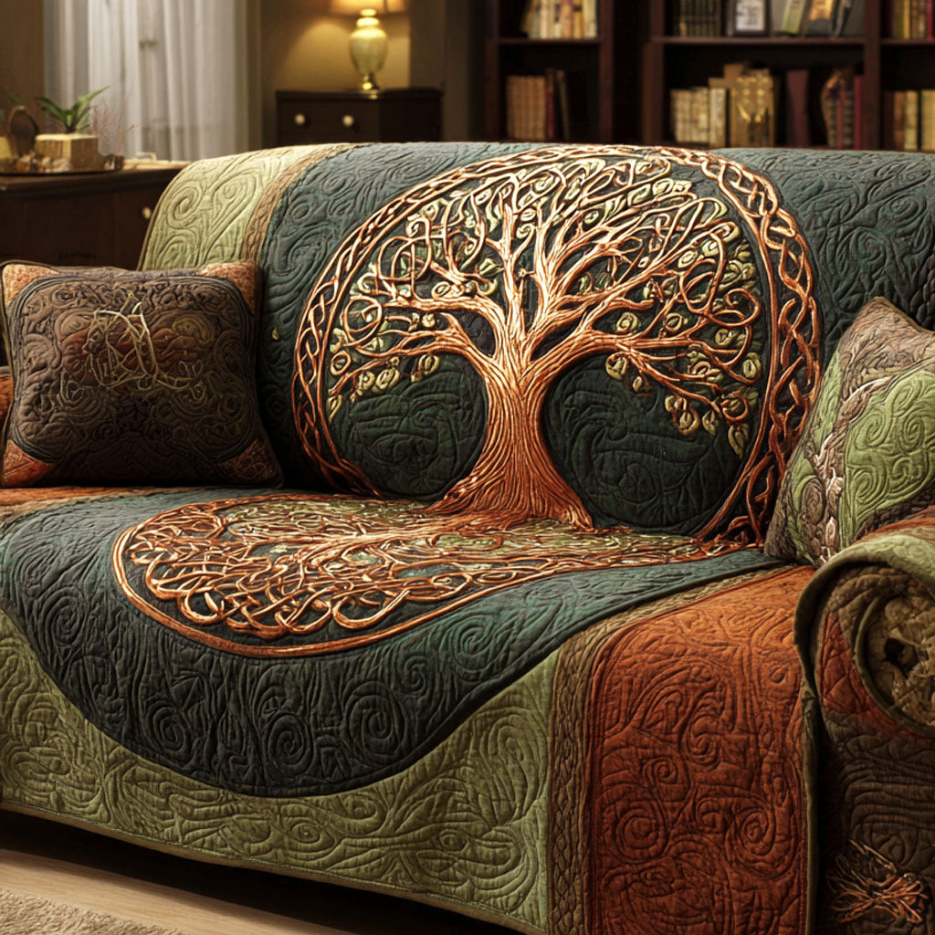 Quilted sofa cover in antique style – Louise London