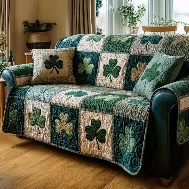 Quilted sofa cover with ancient Celtic pattern – Louise London