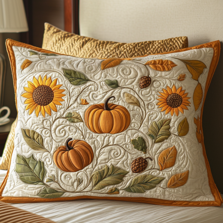 Quilted Cushion Cover with Autumn Blessings NCU0NT8638