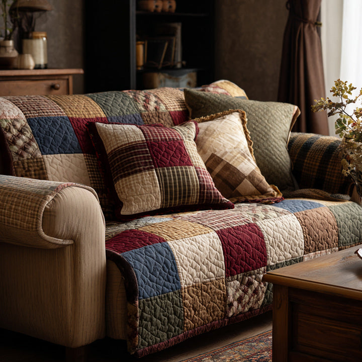Quilted sofa cover with autumn pattern NCU0NT11980