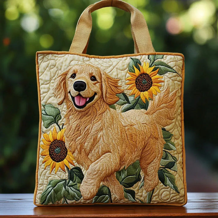 Quilted Everyday Shoulder Bag – Golden Retriever