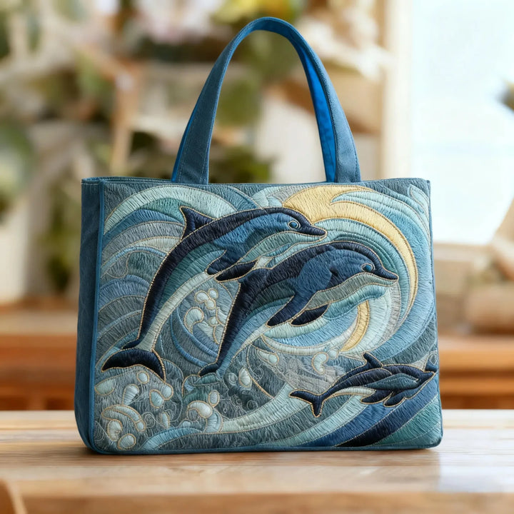 Coastal Quilted Shoulder Bag – Ocean Dolphin