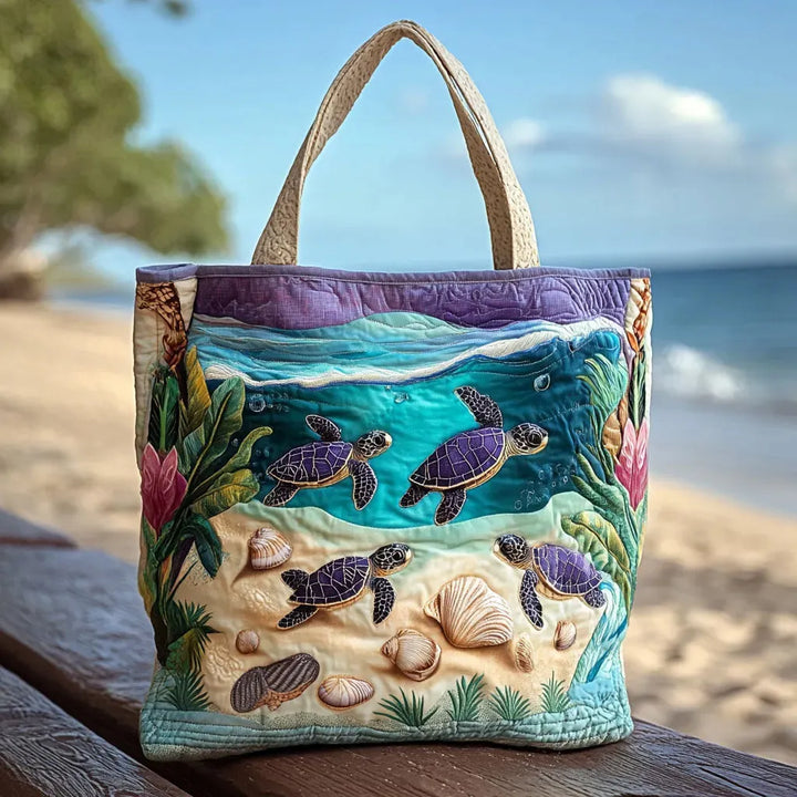 Quilted Tote Bag | Lagoon