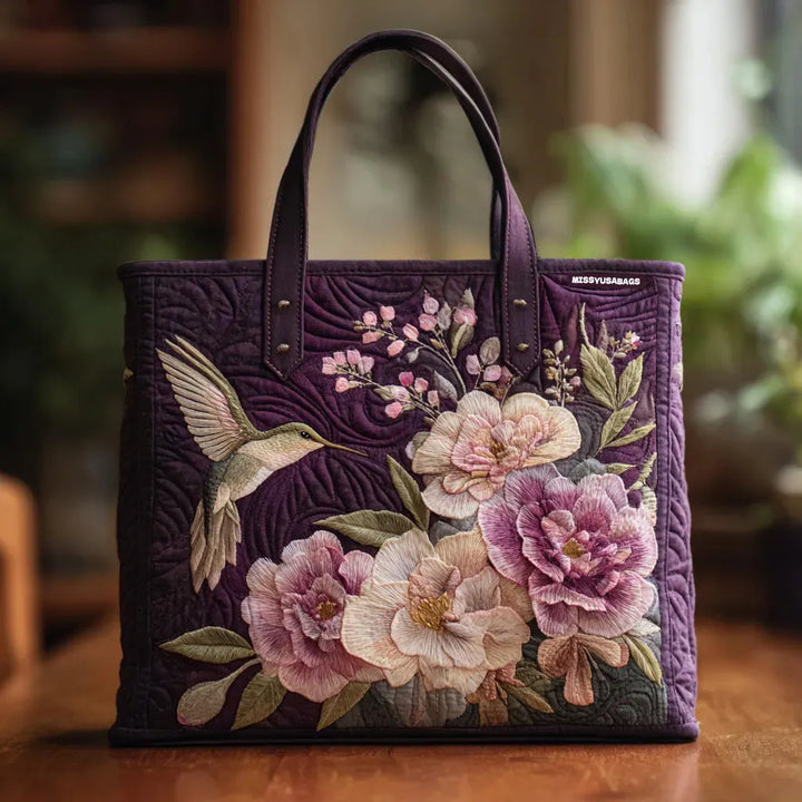 Quilted Tote Bag | Orchids