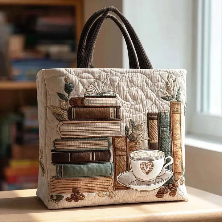 Quilted Everyday Shoulder Bag – Coffee Pattern