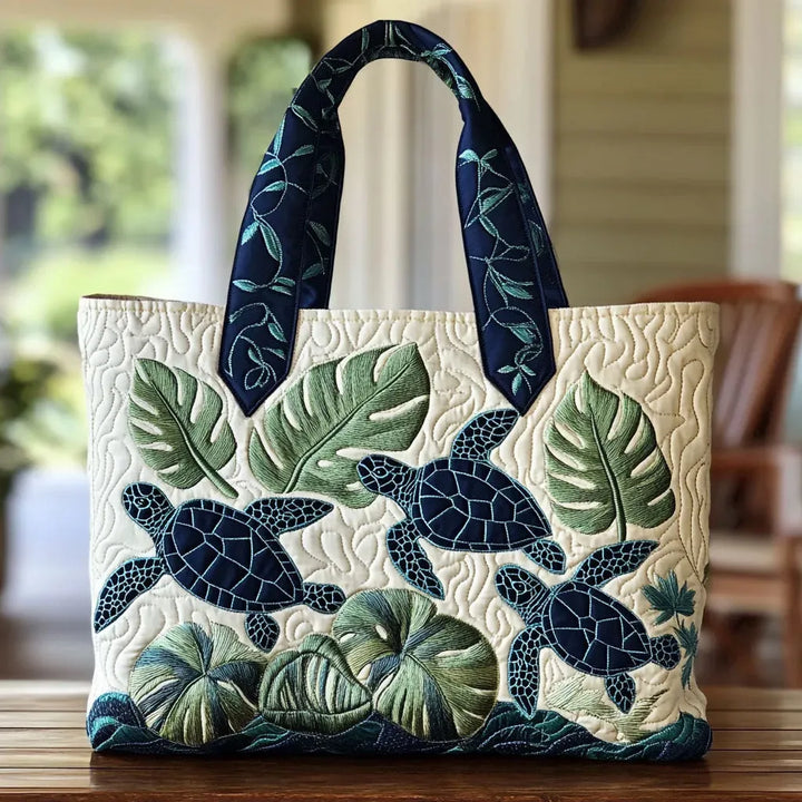Quilted Tote Bag | Turtle