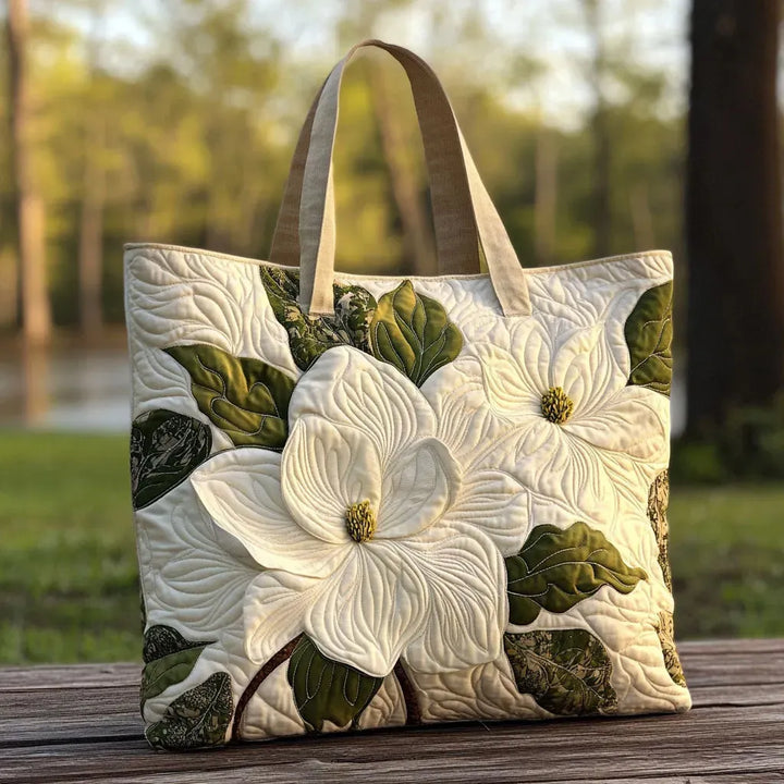 Quilted Tote Bag | Lilies