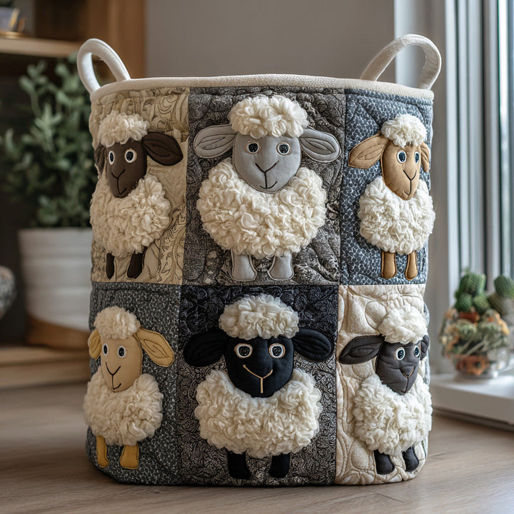 Quilted Laundry Basket in the Shape of a Sheep
