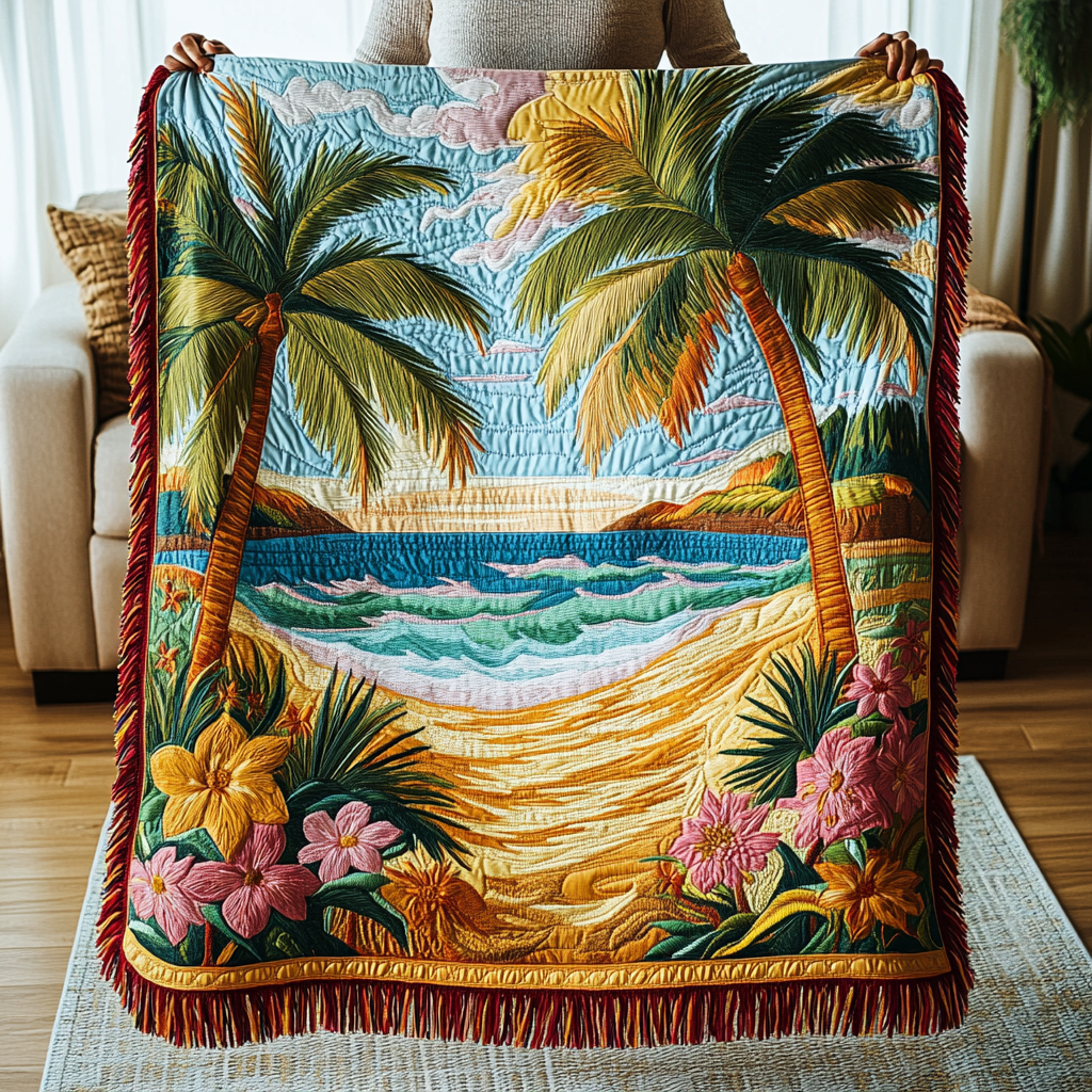 Woven Tranquil Beach Blanket by Louise London – product view