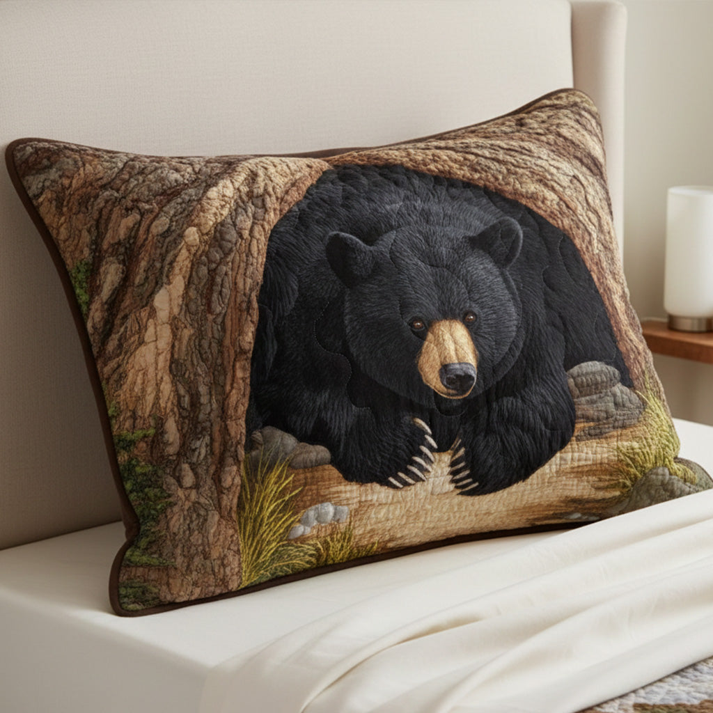Quilted cushion cover with bear NCU0NT11548
