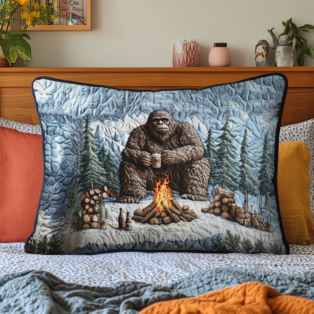 Quilted pillow cover with legendary figure in the woods NCU0DK8140