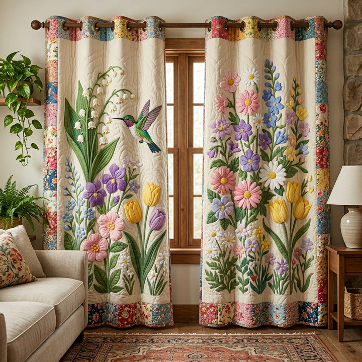 Quilted Curtains Bloom Garden – Louise London product image 1