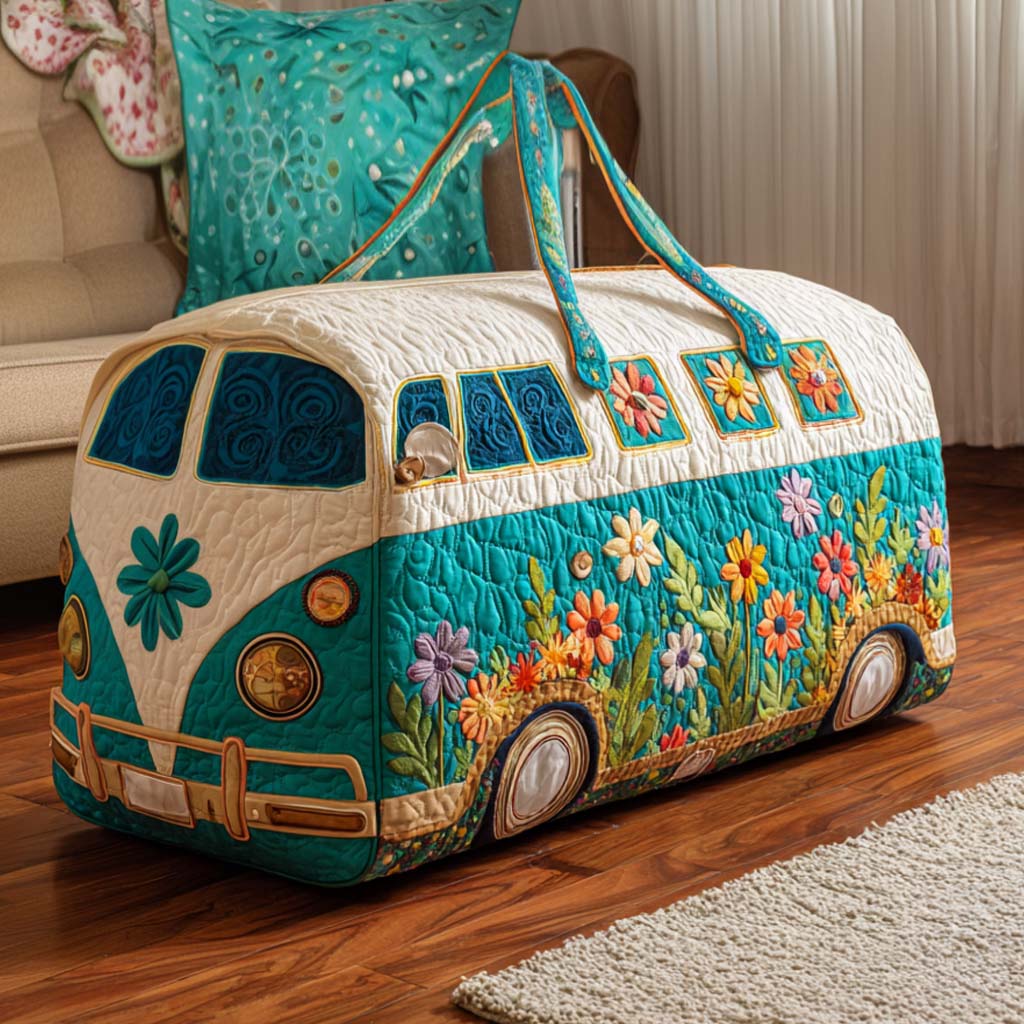 Quilted Travel Bag with Floral Van by Louise London