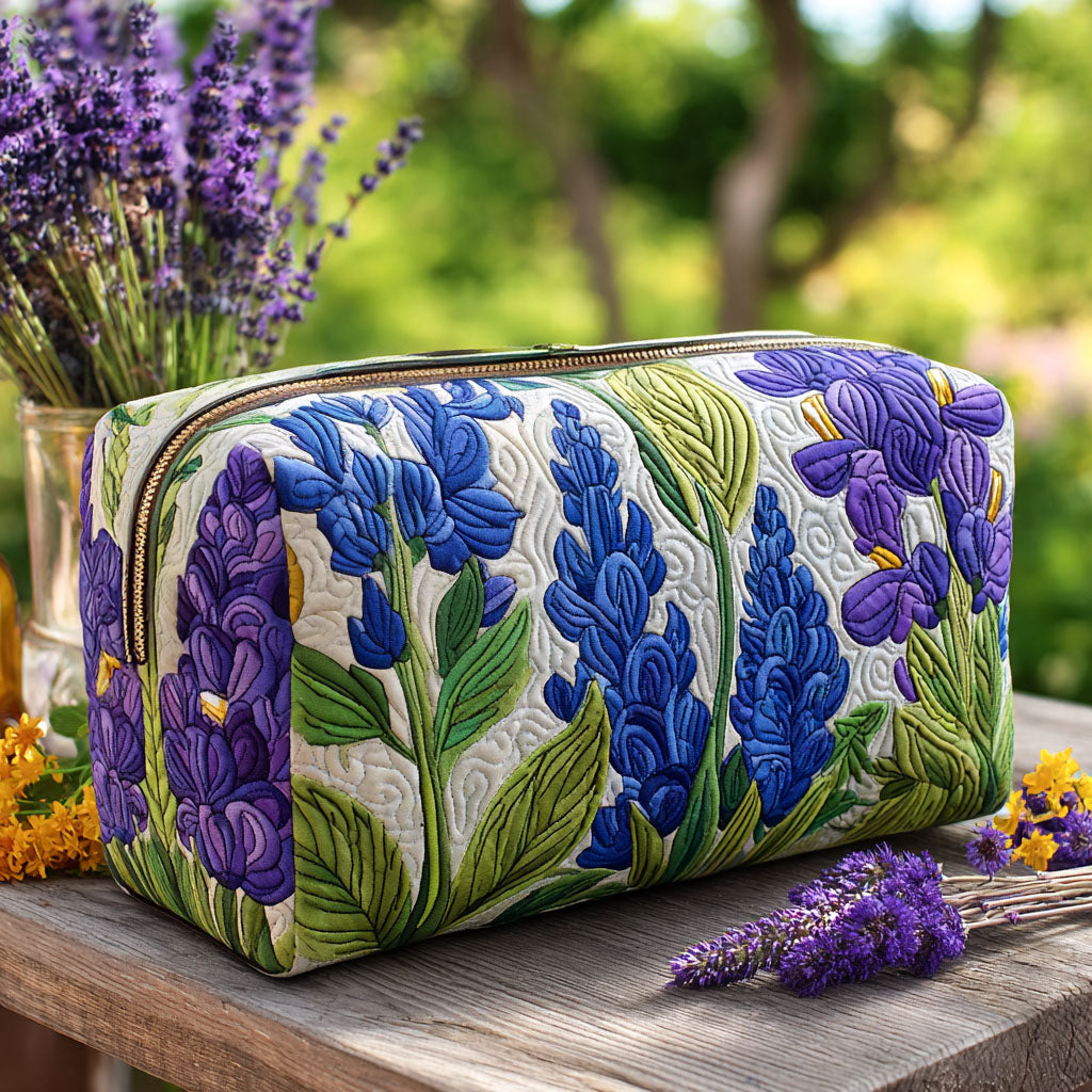 Bloom of Light quilted makeup bag – Louise London