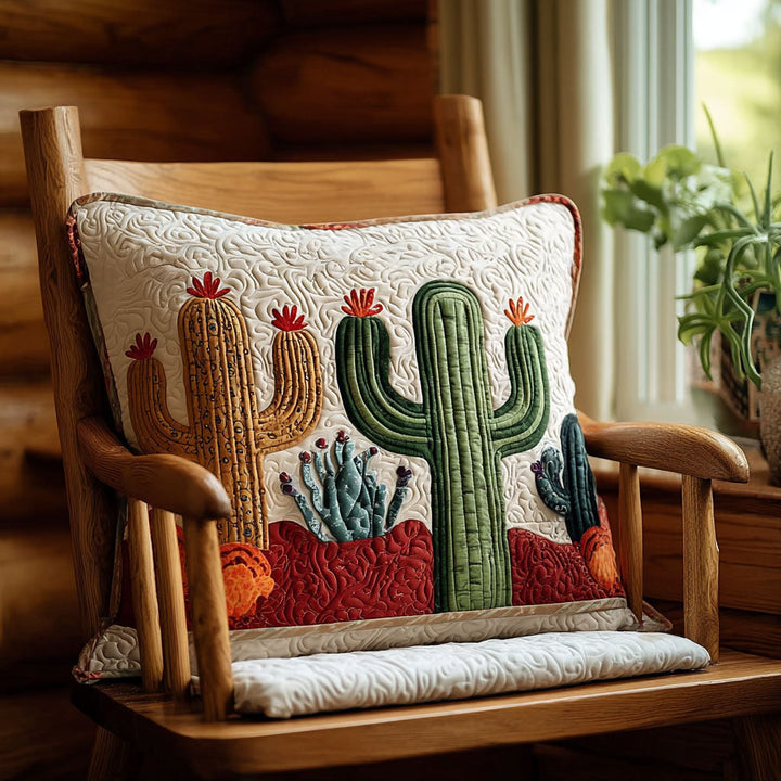 Quilted cushion cover with blooming desert path NCU0PT8767