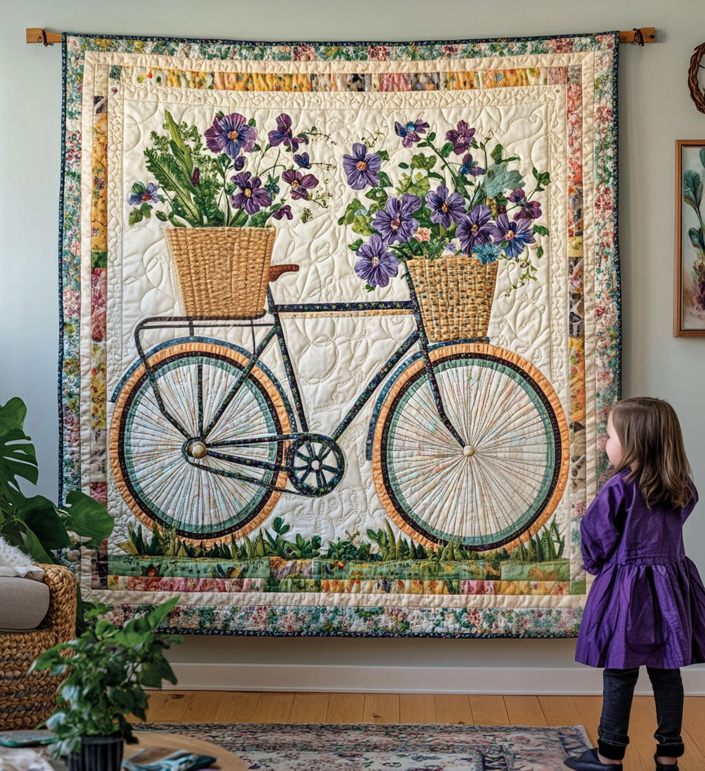 Artistic Wall Rug Blooming Wheels by Louise London