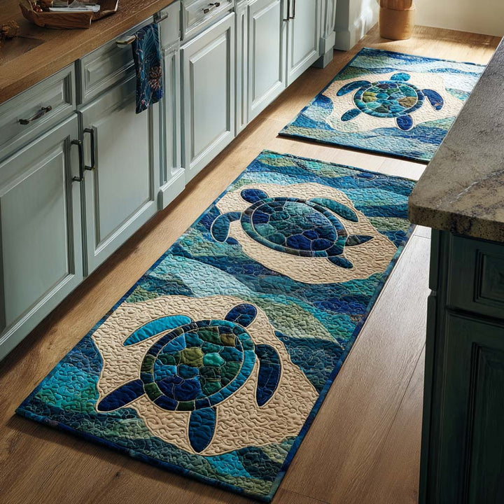 Non-slip kitchen rug with delicate shells NCU0NT11122