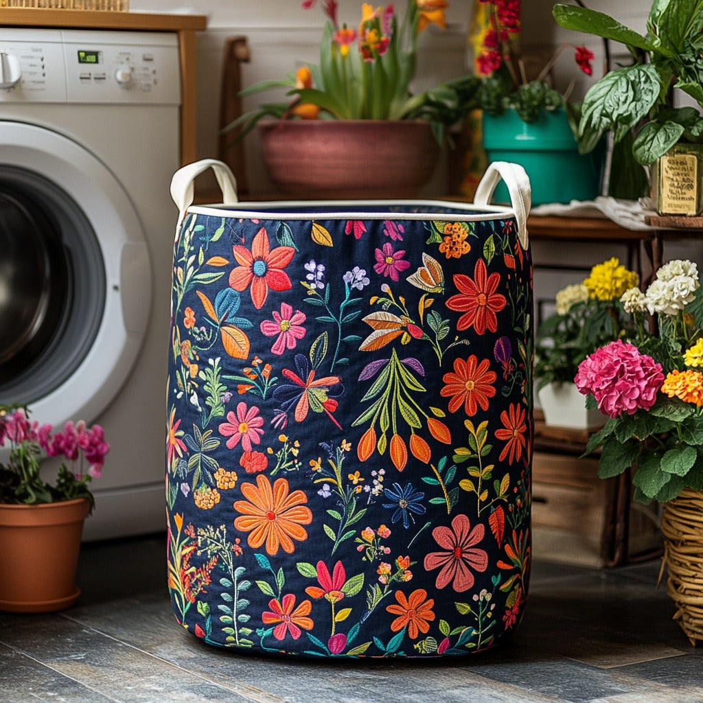 Quilted laundry basket in boho style by Louise London