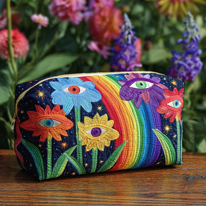 Boho Fungus quilted makeup bag – Louise London