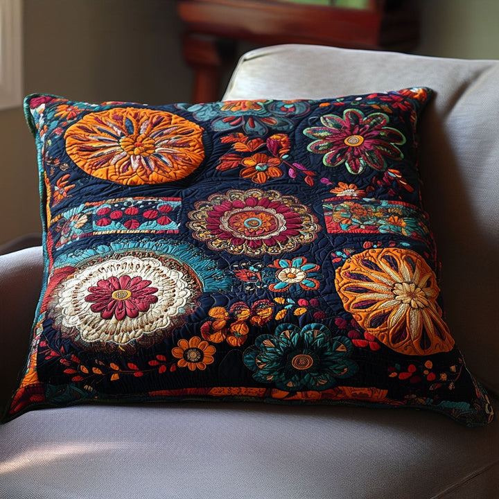 Quilted cushion cover with bohemian garden style NCU0PT7481