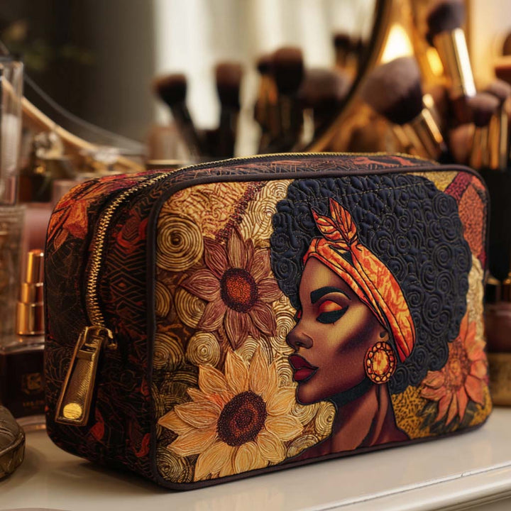 Bold Bloom quilted makeup bag – Louise London