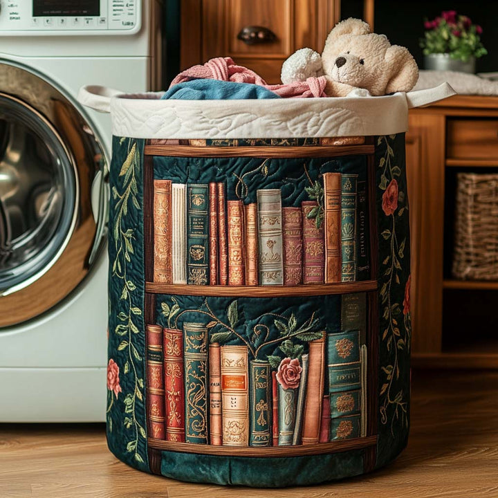 Quilted laundry basket with literary pattern NCU0NNT1118