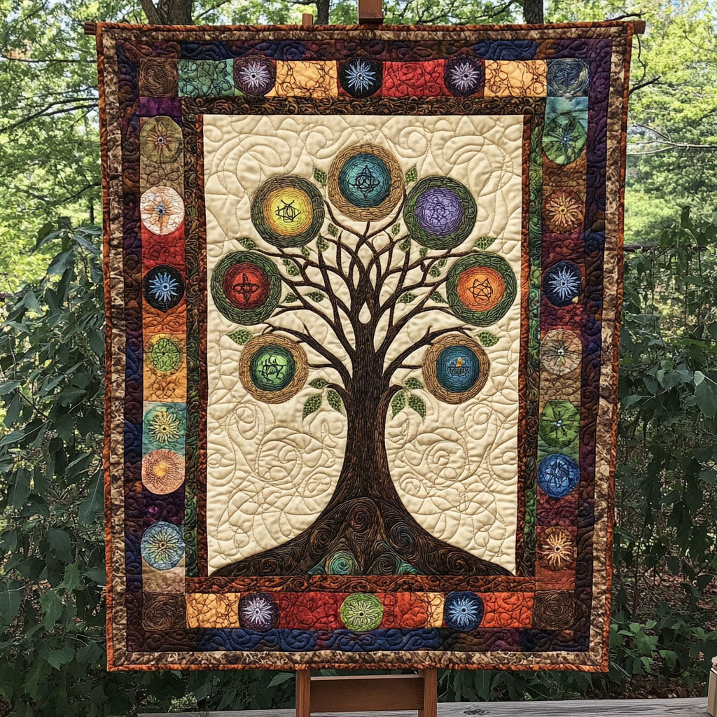 Eternity Branches Art Quilt Hanging by Louise London