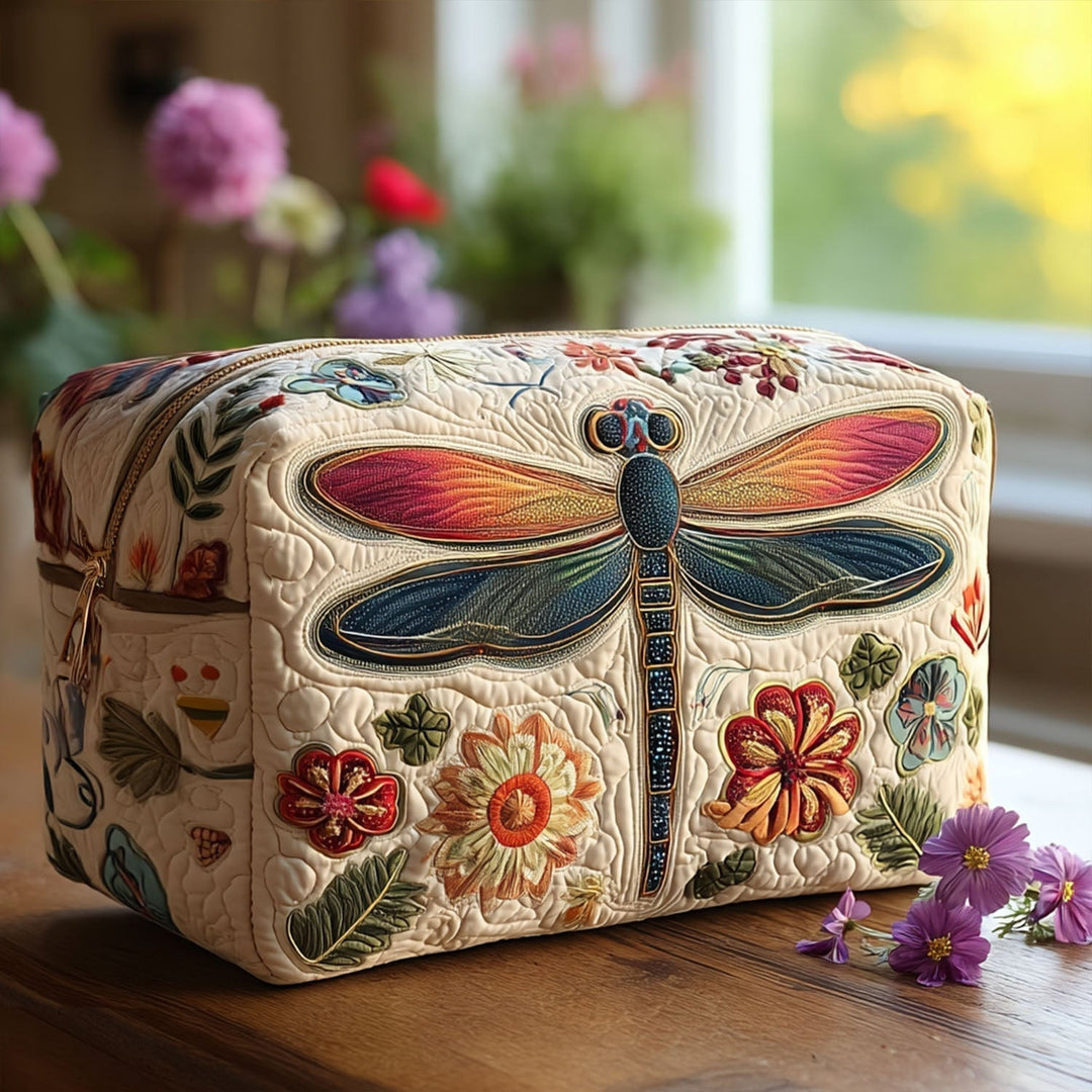 Breeze Catcher quilted makeup bag – Louise London