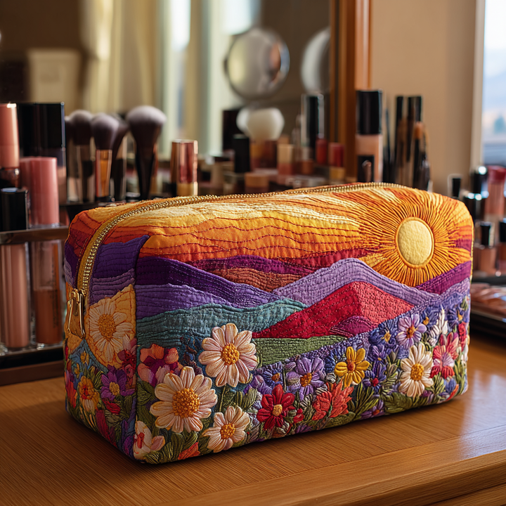 Bright Essence quilted makeup bag – Louise London